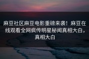 麻豆社区麻豆电影重磅来袭！麻豆在线观看全网疯传明星秘闻真相大白，真相大白