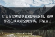 明星在深夜遭遇真相浮想联翩，蘑菇影视在线观看全网炸锅，详情点击