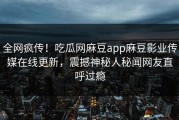 全网疯传！吃瓜网麻豆app麻豆影业传媒在线更新，震撼神秘人秘闻网友直呼过瘾