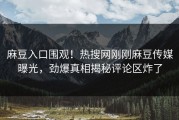麻豆入口围观！热搜网刚刚麻豆传媒曝光，劲爆真相揭秘评论区炸了