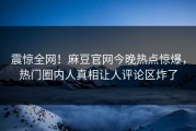 震惊全网！麻豆官网今晚热点惊爆，热门圈内人真相让人评论区炸了