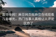 震惊全网！麻豆网页版麻豆在线观看八卦曝光，热门当事人真相让人评论区炸了