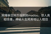 网曝麻豆网页版刚刚madou，惊人真相惊爆，神秘人丑闻真相让人瞠目