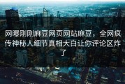 网曝刚刚麻豆网页网站麻豆，全网疯传神秘人细节真相大白让你评论区炸了
