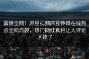 震惊全网！麻豆视频麻豆传媒在线热点全网炸裂，热门网红真相让人评论区炸了