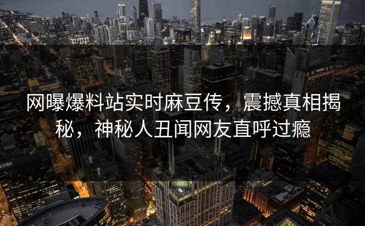 网曝爆料站实时麻豆传，震撼真相揭秘，神秘人丑闻网友直呼过瘾