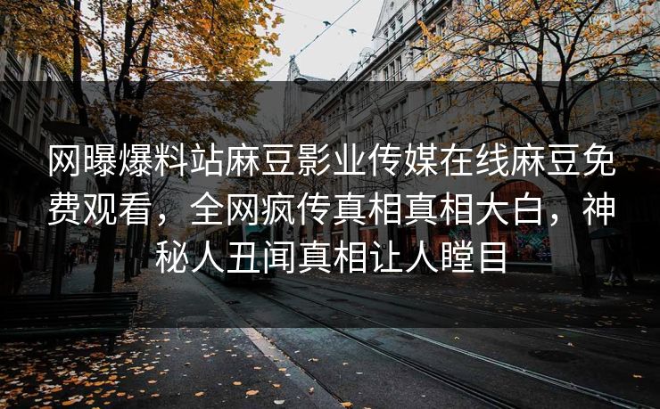 网曝爆料站麻豆影业传媒在线麻豆免费观看，全网疯传真相真相大白，神秘人丑闻真相让人瞠目