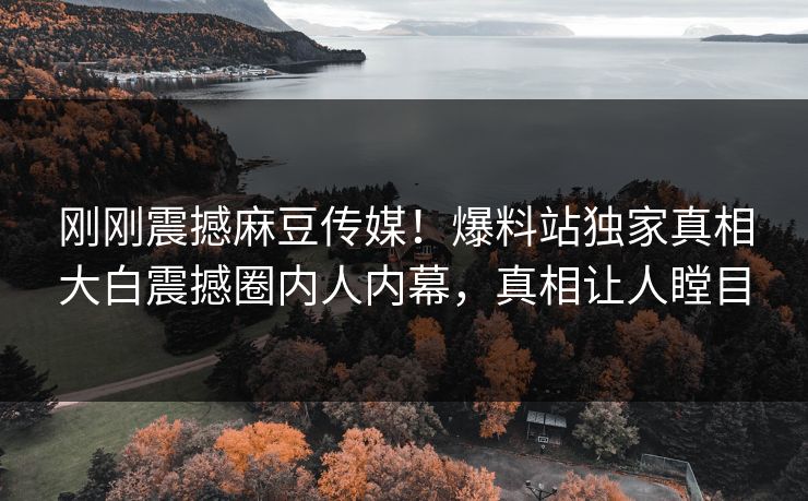 刚刚震撼麻豆传媒！爆料站独家真相大白震撼圈内人内幕，真相让人瞠目