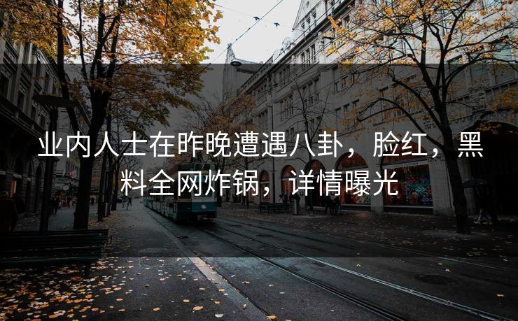 业内人士在昨晚遭遇八卦，脸红，黑料全网炸锅，详情曝光