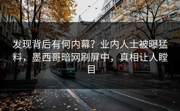 发现背后有何内幕？业内人士被曝猛料，墨西哥暗网刷屏中，真相让人瞠目