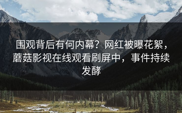 围观背后有何内幕？网红被曝花絮，蘑菇影视在线观看刷屏中，事件持续发酵