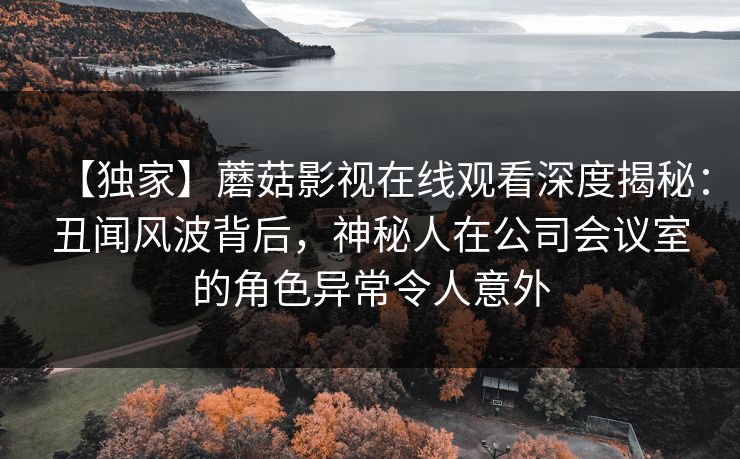 【独家】蘑菇影视在线观看深度揭秘:丑闻风波背后,神秘人在公司会议室的角色异常令人意外 【独家】蘑菇影视在线观看深度揭秘:丑闻风波背后,神秘人在公司会议室的角色异常令人意外